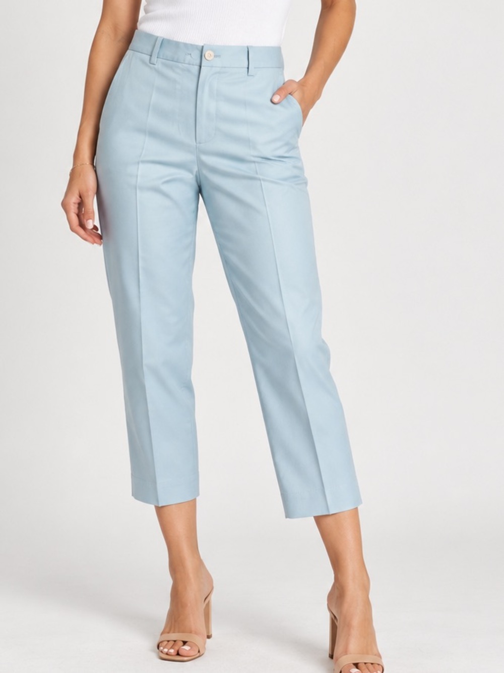 NWT Burberry Golf Blue Side Pocket Capri Cropped Pants Size 4